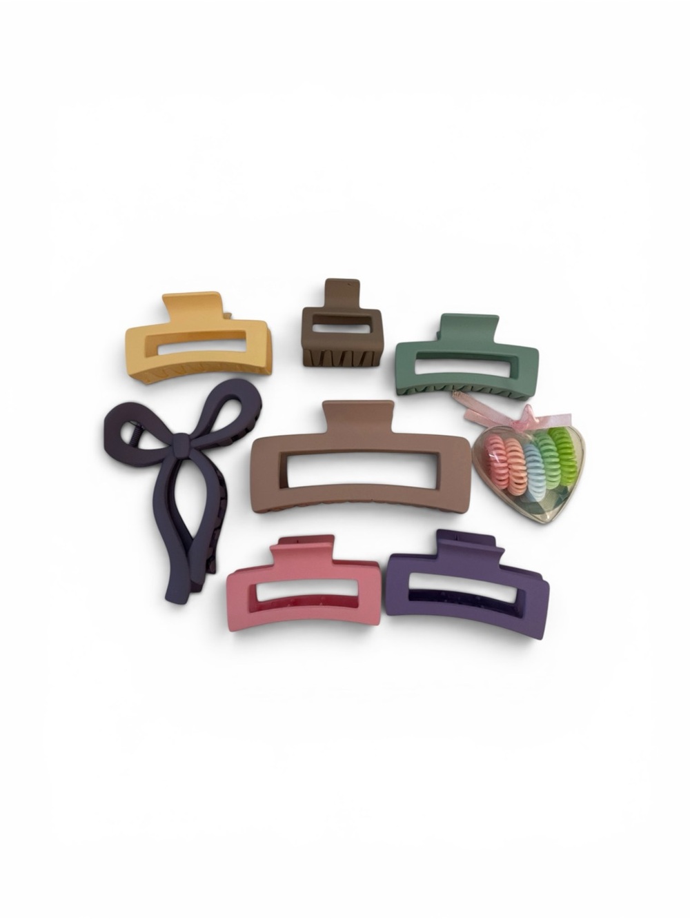 Women Matte Hair Clip Set in Multicolor